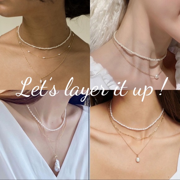 [SOLD] Dainty mini pearl necklace choker natural freshwater pearls 100% Handmade - Picture 3 of 7